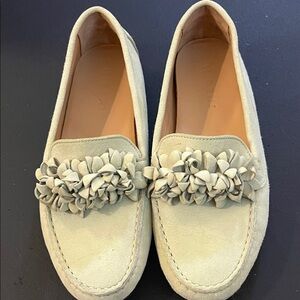 M. Gemi Pistachio Loafers with Floral Accents